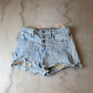 American Eagle Outfitters Light Blue Denim Button-Fly Shorts